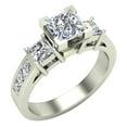 thumbnail image 1 of Past Present Future Three Stone Princess Cut Diamond Engagement Ring 1.80 carat total weight 14K White Gold (G,I1), 1 of 1