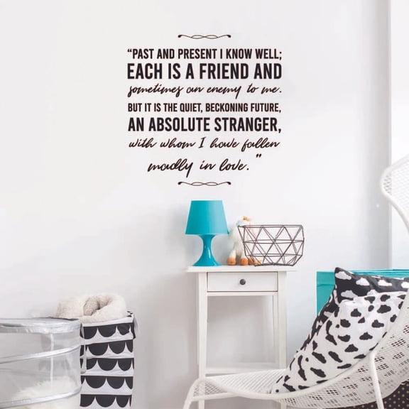 Past And Present I Know Well; Each Is A Friend And Sometimes An Enemy To Me New Year Inspirational Quote New Year's Resolution Vinyl Wall Sticker Art Wall Decal For Home Living Room Size (20x20 inch)