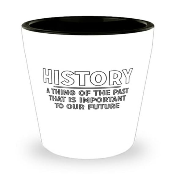 Past Shot Glass, History A Thing Of The Past That Is Important To Our Future, Historian Gift, Mini Glassware, 1.5oz Cup