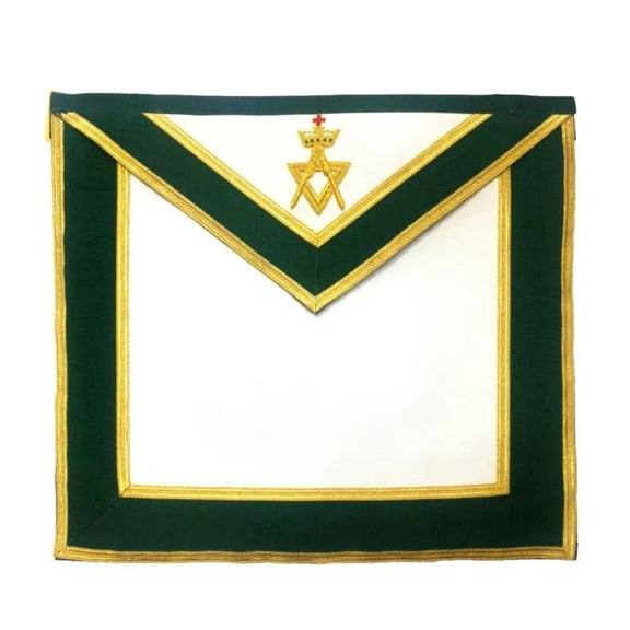 Past Sovereign Master Allied Masonic Degrees Apron - Adjustable Green Velvet with Gold-Plated Snake Fitting