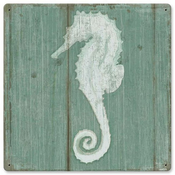 Past Time LANE179 12 x 12 in. Seahorse Satin Sign