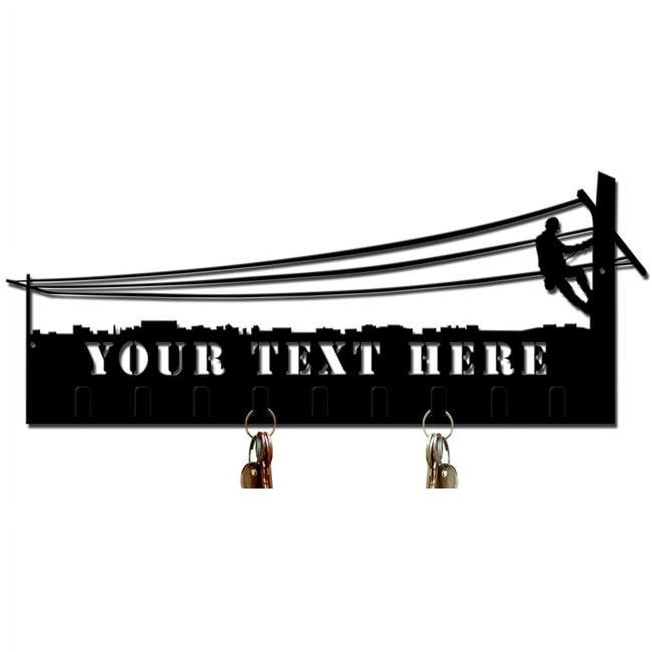 Past Time Signs 21 x 7 in. Lineman Key Holder Personalized Cut Out