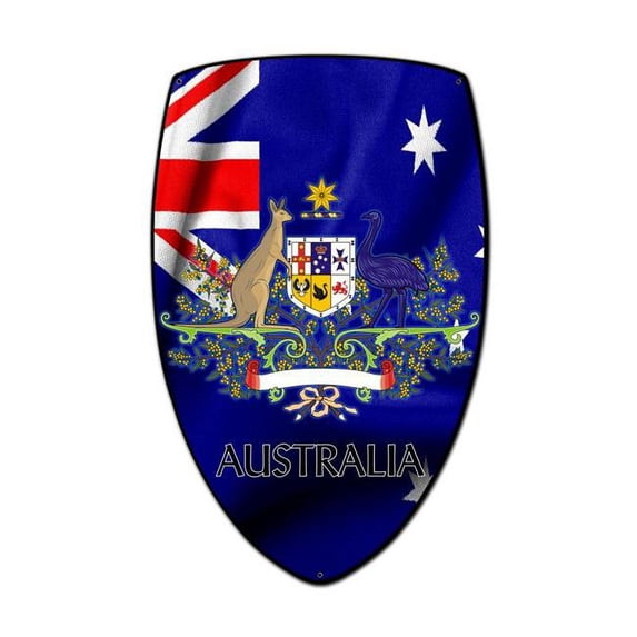 Past Time Signs Australia Shield Custom Metal Shape Sign