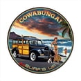 thumbnail image 1 of Past Time Signs  Cowabunga Round Automotive Vintage Metal Sign, 1 of 1