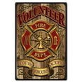 thumbnail image 1 of Past Time Signs ERA004 Volunteer Fire Dept Sign - 12 x 8 in., 1 of 1