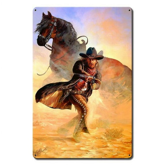 Past Time Signs HADM129 Hermon Adams Texas Ranger Satin Metal Sign - 12 x 18 in.