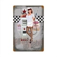 thumbnail image 1 of Past Time Signs LETH023 50S Pump Girl Automotive Vintage Metal Sign, 1 of 1