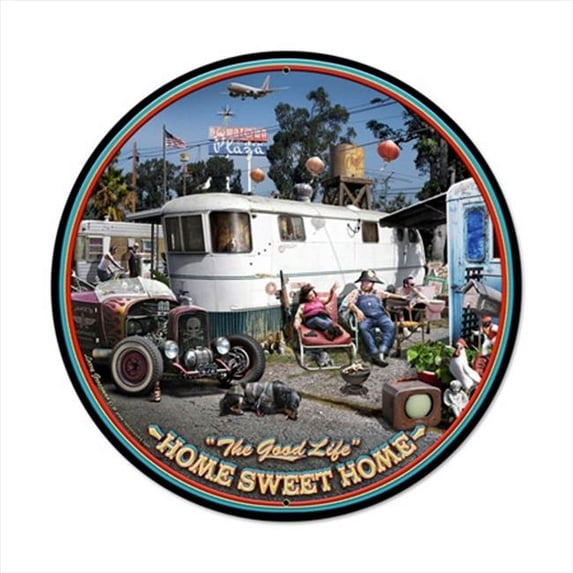 Past Time Signs LG015 Good Life Round Automotive Vintage Metal Sign
