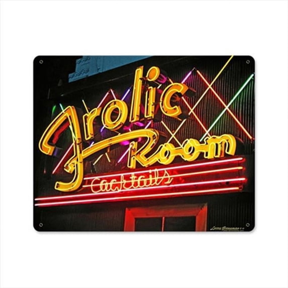 Past Time Signs LG241 Frolic Room Bar And Alcohol Vintage Metal Sign