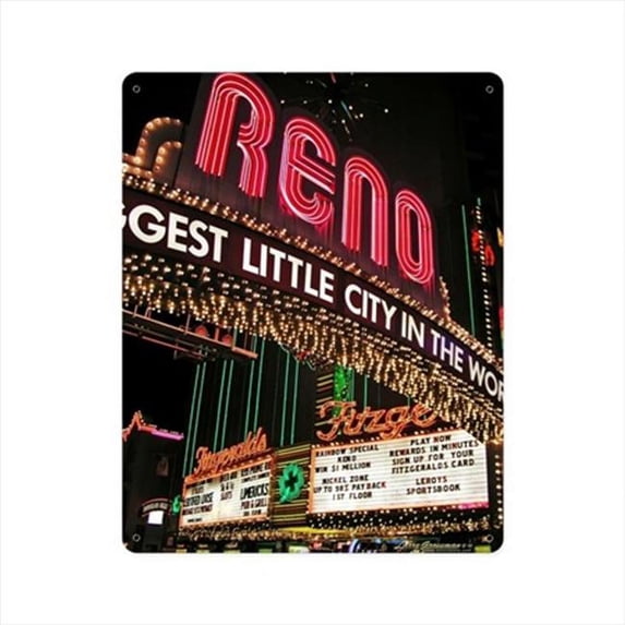 Past Time Signs LG301 Biggest Little City Travel Vintage Metal Sign
