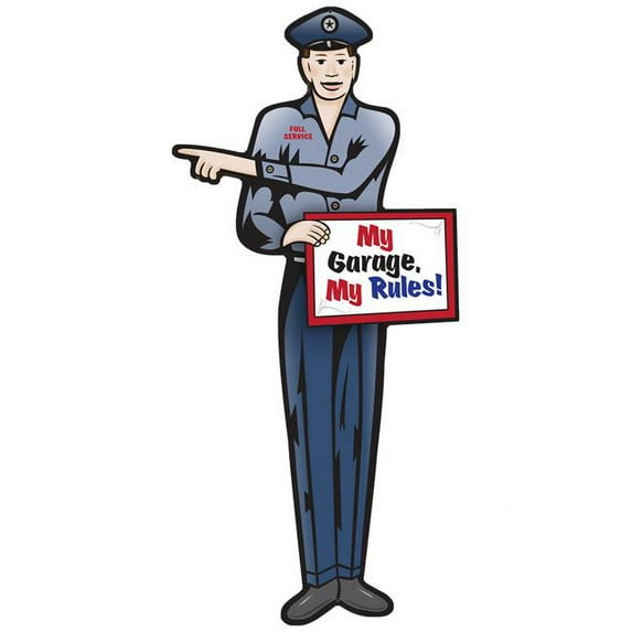 Past Time Signs OSN028 12 x 24 in. Garage Guy Plasma Metal Sign