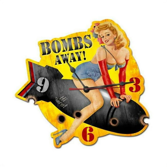 Past Time Signs PS002 Bombs Away Custom Metal Shape Sign - 15 x 16 in.