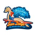 thumbnail image 1 of Past Time Signs PS019 San Diego Surf Girl Sports And Recreation Custom Metal Shape, 1 of 1