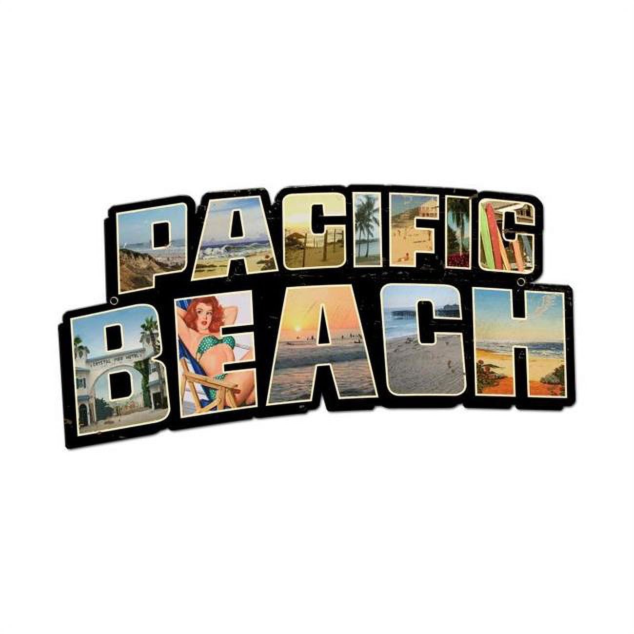 Past Time Signs PS196 Pacific Beach Landmarks Custom Metal Shape Sign ...