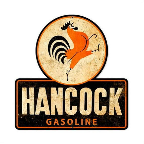 Past Time Signs PS217 Hancock Old School Gasoline Custom Metal Shape Sign