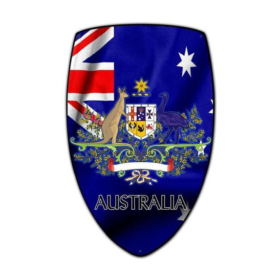Past Time Signs PS283 Australia Shield Custom Metal Shape Sign