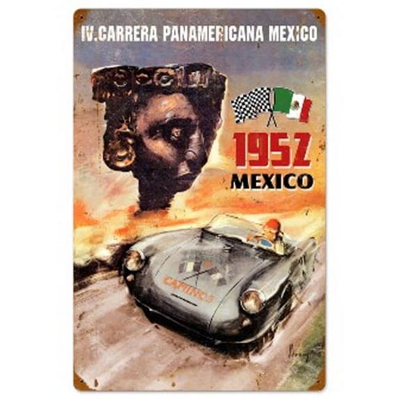Past Time Signs PTS046 Panamericana Mexico Automotive Vintage Metal Sign