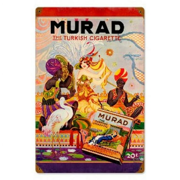 Past Time Signs PTS086 Murad Gigarettes Home And Garden Vintage Metal Sign