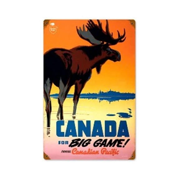 Past Time Signs PTS317 Canada Big Game Home And Garden Vintage Metal Sign