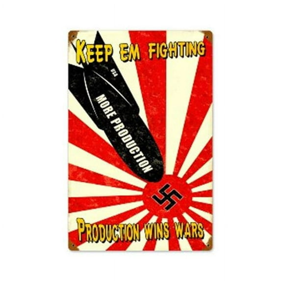 Past Time Signs PTS422 Production Wins Allied Military Vintage Metal Sign