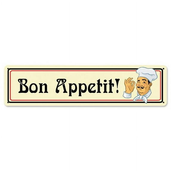 Past Time Signs PTS715 Bon Appetit Satin Metal Sign - 20 x 5 in.
