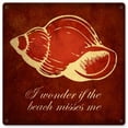 thumbnail image 1 of Past Time Signs PTS728 I Wonder If The Beach Satin Metal Sign - 12 x 12 in., 1 of 1