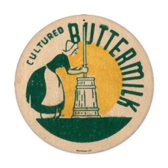 Past Time Signs RPC079 Buttermilk Food And Drink Round Metal Sign