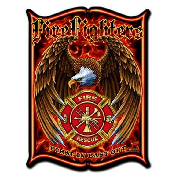 Past Time Signs SM333 Steve McDonald Firefighters Metal Sign - 14 x 19 in.