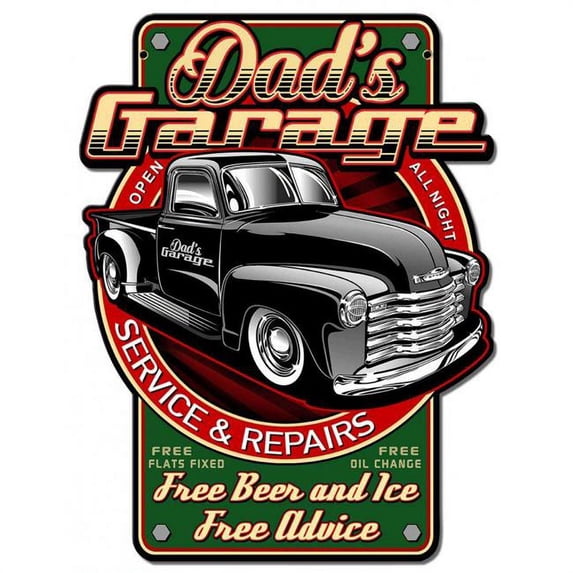 Past Time Signs SM713 14 x 18 in. Steve McDonald Dads Garage Sign
