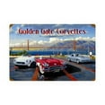 thumbnail image 1 of Past Time Signs STK023 Golden Gate Corvettes Automotive Vintage Metal Sign- 24 W X 16 H In., 1 of 1
