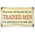 thumbnail image 1 of Past Time Signs V011 Trained Men Allied Military Vintage Metal Sign, 1 of 1