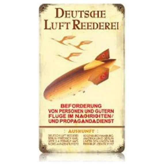 Past Time Signs V241 Hindenburg Ad Aviation Vintage Metal Sign