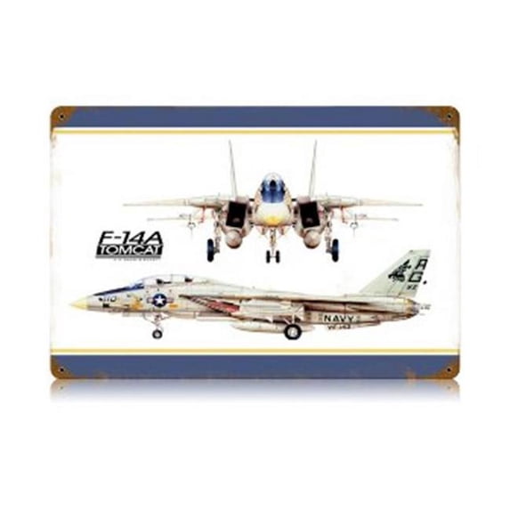 Past Time Signs V391 Tomcat Aviation Vintage Metal Sign