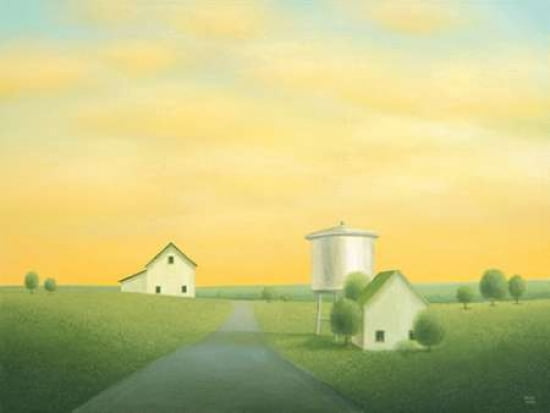 Past the Old Water Tower Canvas Art - Sharon France (18 x 24)
