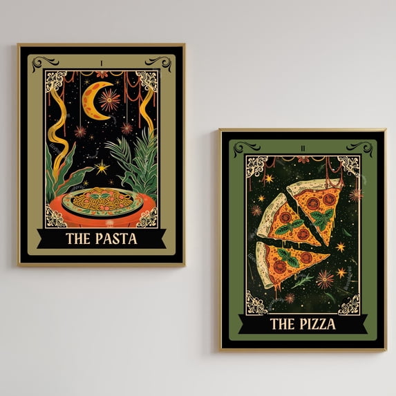 Pasta And Italian Food Kitchen Poster, Set 2, Poster Only - Walmart.com