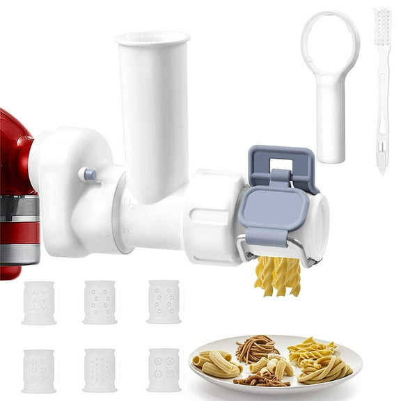 Pasta Attachment For Kitchenaid Stand Mixer With 6 Different Shapes Pasta Press Outlet, Durable Pasta Attachment For Kitchenaid Mixer, 6 In 1 Pasta Maker Attachment For Kitchenaid Mixer Cheese Grater