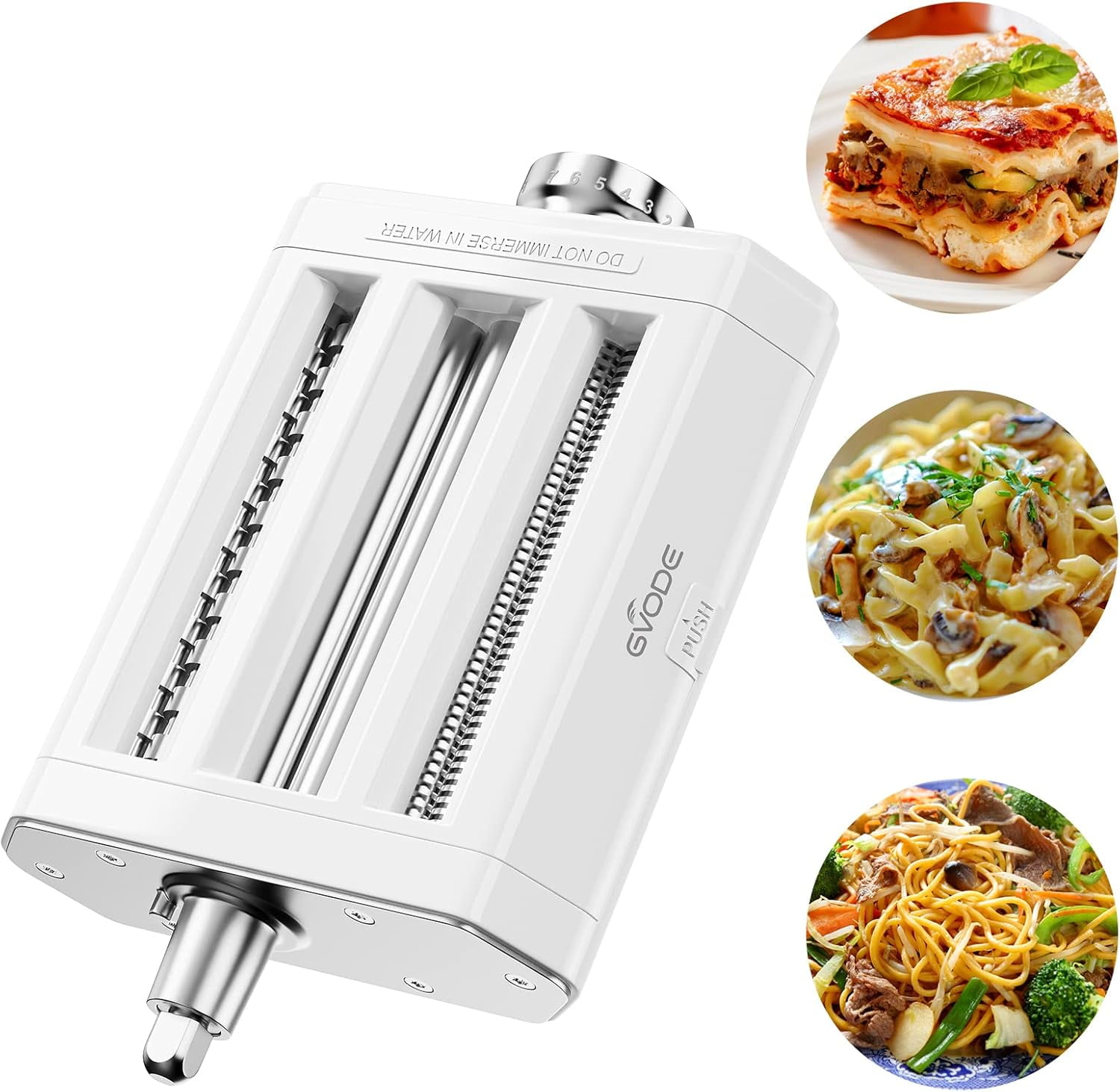 White Aluminum 3-in-1 Pasta Attachment for KitchenAid Stand Mixer