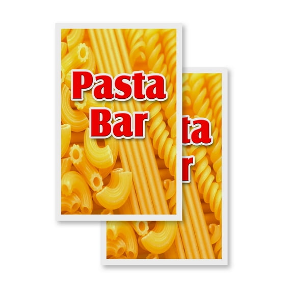 Pasta Bar (2-PACK) 24" x 36" Vinyl Decals | Sign Insert Peel & Stick Decals Stickers Window Signs