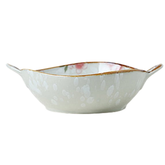 Pasta Bowl Dinnerware For Kitchen With Double Handles Rustic Porcelain Japanese Bowl For Cereal Pasta Ramen Salad Soup Underglaze