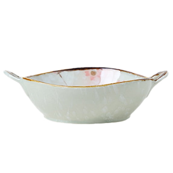 Pasta Bowl Dinnerware For Kitchen With Double Handles Rustic Porcelain Japanese Bowl For Cereal Pasta Ramen Salad Soup Underglaze