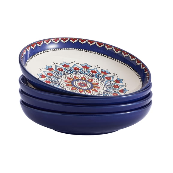 Pasta Bowls, 35oz Salad Bowl Set of 4, Large Ceramic Serving Dinner Bowls for Soup and Cereal, Microwave