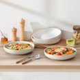 thumbnail image 1 of Pasta Bowls 48 Oz, 9.5 Inch Large Salad Bowls, Modern Relief Design Ceramic Serving Bowls, Wide and Shallow Plates Pasta Plates, Microwave & Dishwasher Safe, Set of 4, Series, 1 of 4