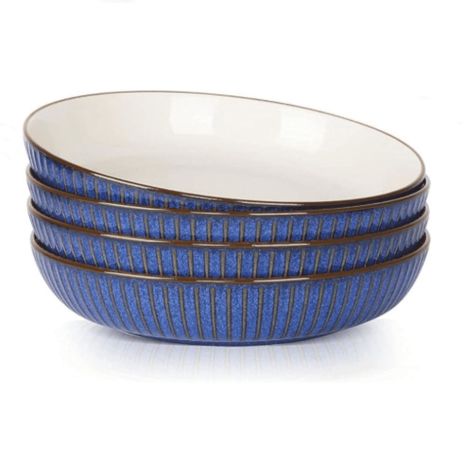 Fruit Bowl Fruit Serving Plate Blue And White Porcelain Decoration Bowl With Foot For Living Dining Drawing Room, 24 * 10cm (Blue&White-with Foot