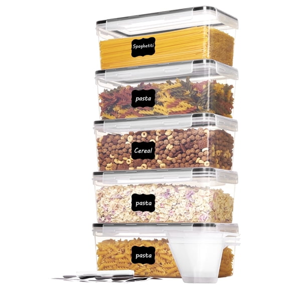 Sindcom Pasta Containers, 5 PCS Plastic Spaghetti Container for Long Noodles, 3.2L/14 CUP