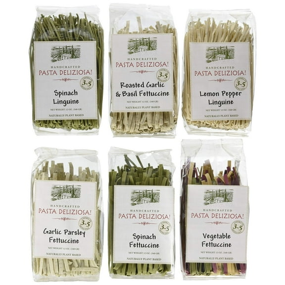 Pasta Deliziosa Handcrafted Pasta, Roasted Garlic & Basil Fettuccine, 12 Ounce