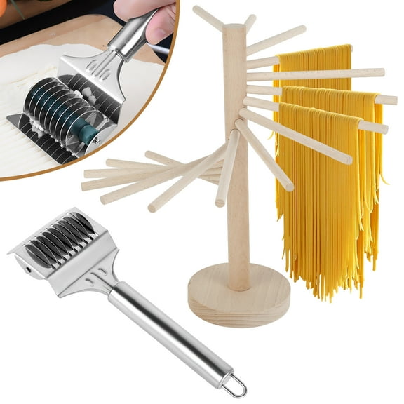 Pasta Drying Rack Large Dryer Rack Multipurpose Wood Spaghetti Stand Dryer Hanging Wood Pasta Drying Rack Safe Noodle Pasta Storage Hanger with 16 Rods for Cooking