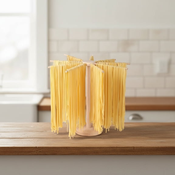 Pasta Drying Rack, Large Wood Pasta Rack Collapsible for Fresh Pasta Noodle Spaghetti Dryer Hanger Stand