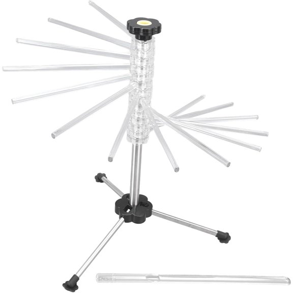Pasta Drying Rack, Manual Rotation Foldable Stainless Steel Fresh Spaghetti Noodle Dryer, Portable Pasta Stand Hanger for Household Kitchen