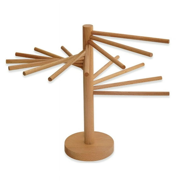 Pasta Drying Rack, Wood Pasta Dryer Rack,  Spaghetti Noodle Dryer, Pasta Hanger Rack with 16 Suspension Rods