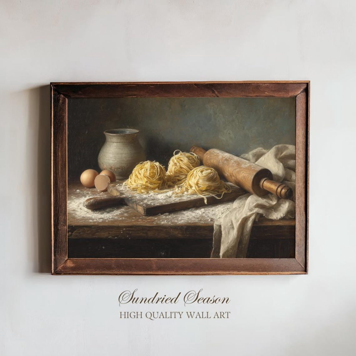 Noodle Making Rustic Pasta Homemade Tagliatelle Rustic Italian Kitchen Still Life Farmhouse ...